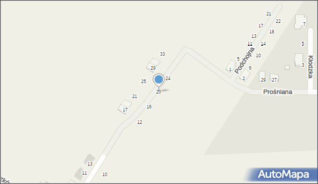 Roszków, Podleśna, 20, mapa Roszków