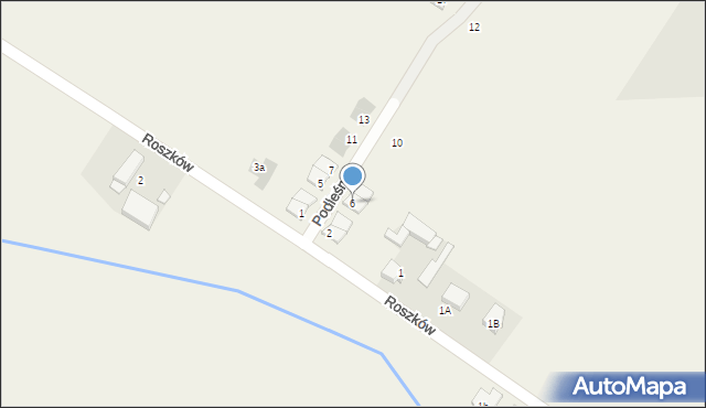 Roszków, Podleśna, 6, mapa Roszków