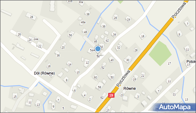 Równe, Pocztowa, 54, mapa Równe