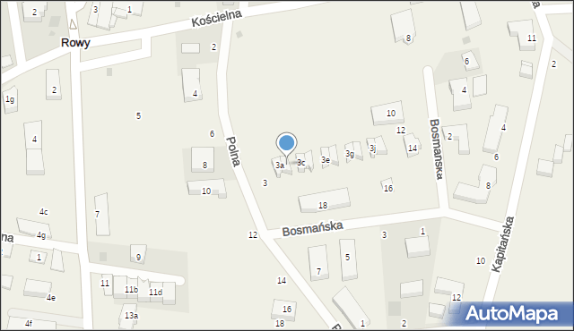 Rowy, Polna, 3b, mapa Rowy