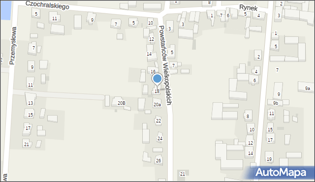 Rozdrażew, Powstańców Wielkopolskich, 18, mapa Rozdrażew