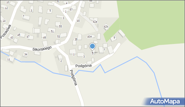 Rozkochów, Podgórna, 5, mapa Rozkochów
