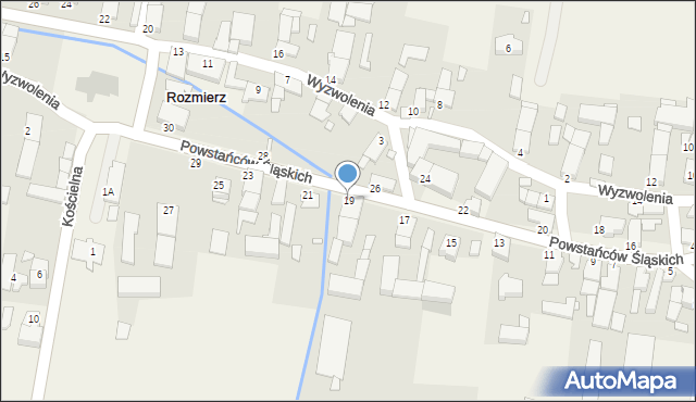 Rozmierz, Powstańców Śląskich, 19, mapa Rozmierz