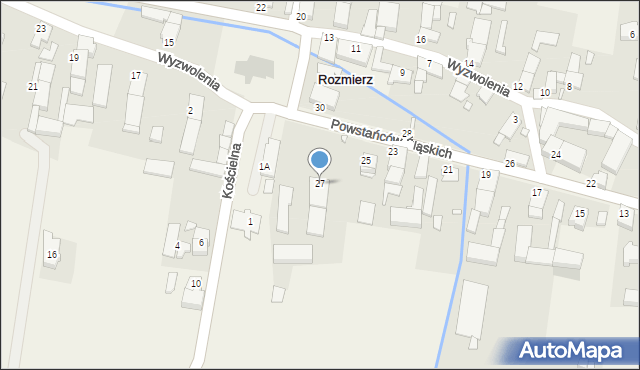 Rozmierz, Powstańców Śląskich, 27, mapa Rozmierz