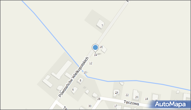 Rożnowo, Powstańców Wielkopolskich, 14, mapa Rożnowo