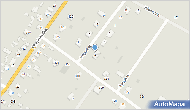 Rozprza, Pogodna, 2, mapa Rozprza