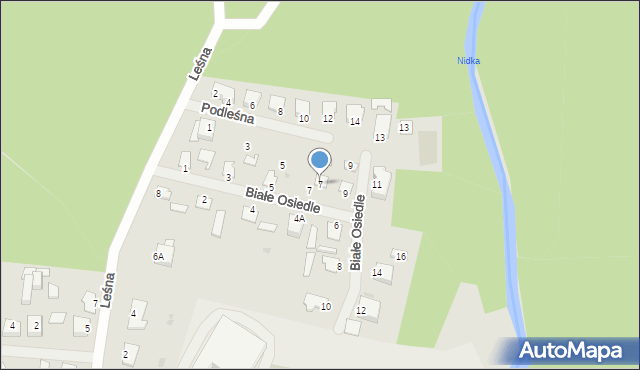 Ruciane-Nida, Podleśna, 7, mapa Ruciane-Nida