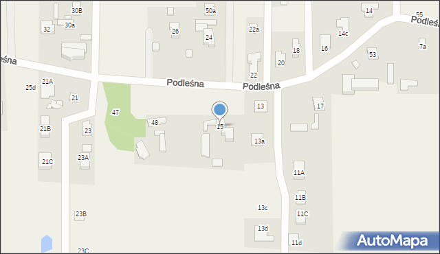 Ruda-Bugaj, Podleśna, 15, mapa Ruda-Bugaj