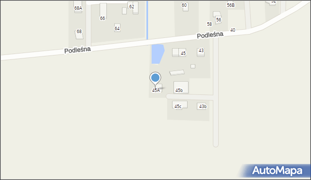 Ruda-Bugaj, Podleśna, 45A, mapa Ruda-Bugaj