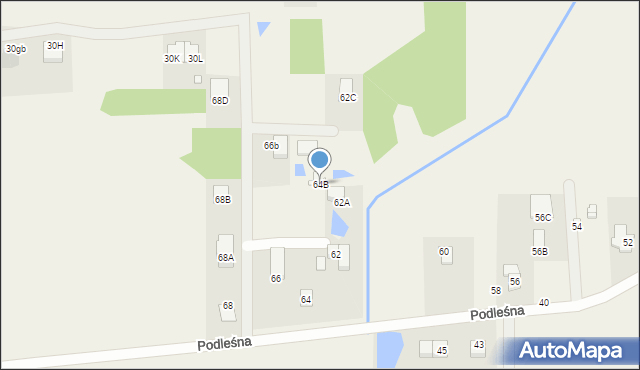 Ruda-Bugaj, Podleśna, 64B, mapa Ruda-Bugaj
