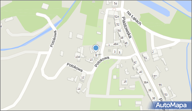 Ruda Śląska, Potokowa, 8, mapa Rudy Śląskiej