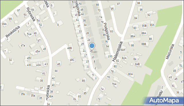 Ruda Śląska, Podgórska, 14, mapa Rudy Śląskiej