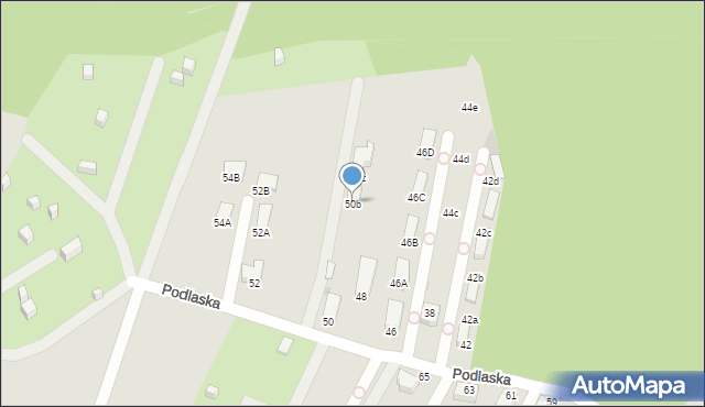 Ruda Śląska, Podlaska, 50b, mapa Rudy Śląskiej