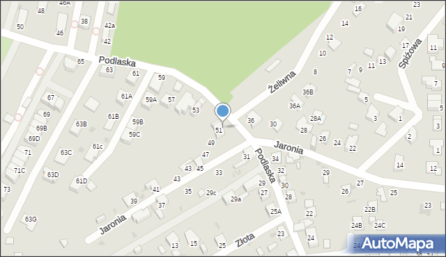 Ruda Śląska, Podlaska, 51, mapa Rudy Śląskiej