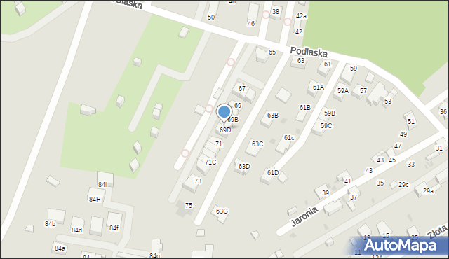 Ruda Śląska, Podlaska, 69D, mapa Rudy Śląskiej