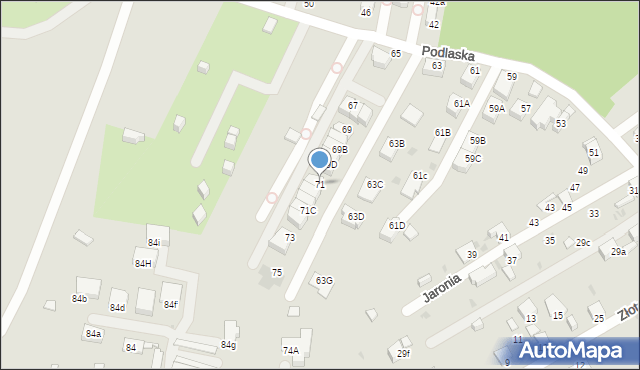 Ruda Śląska, Podlaska, 71, mapa Rudy Śląskiej