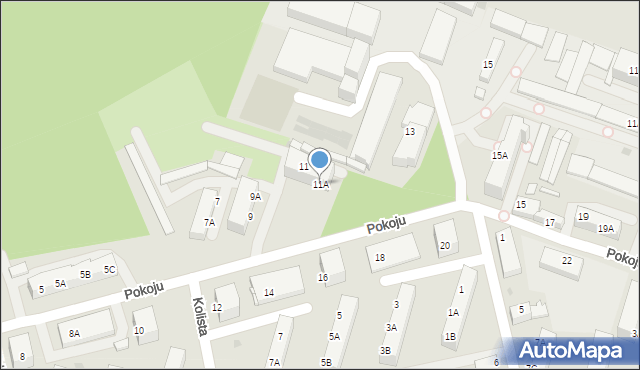 Ruda Śląska, Pokoju, 11A, mapa Rudy Śląskiej