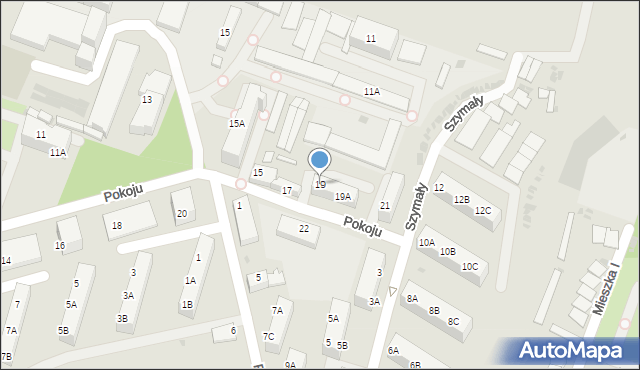 Ruda Śląska, Pokoju, 19, mapa Rudy Śląskiej