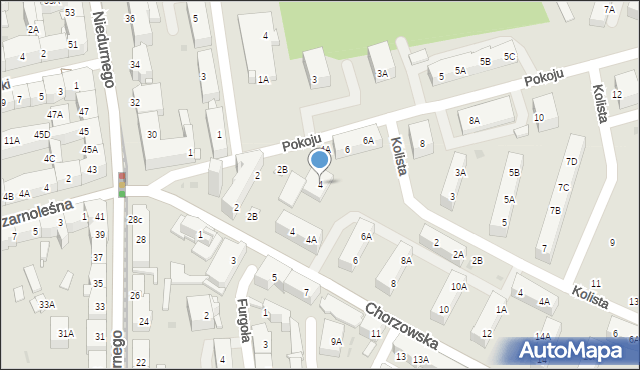 Ruda Śląska, Pokoju, 4, mapa Rudy Śląskiej