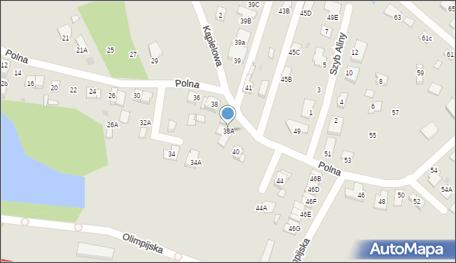 Ruda Śląska, Polna, 38A, mapa Rudy Śląskiej