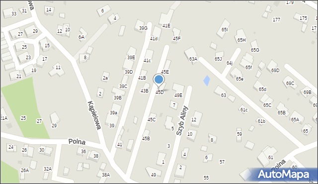 Ruda Śląska, Polna, 45D, mapa Rudy Śląskiej