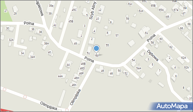 Ruda Śląska, Polna, 53, mapa Rudy Śląskiej