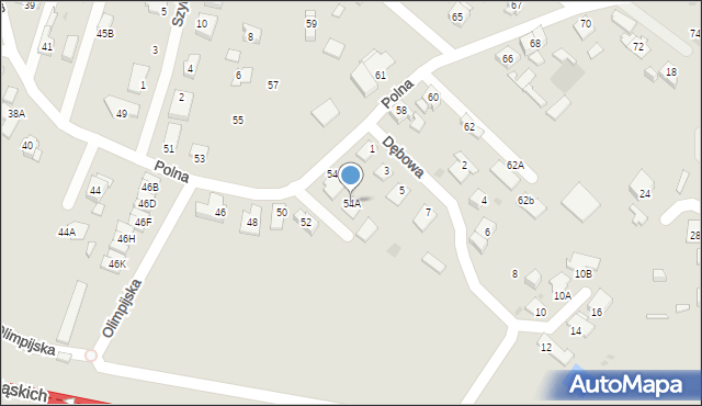 Ruda Śląska, Polna, 54A, mapa Rudy Śląskiej