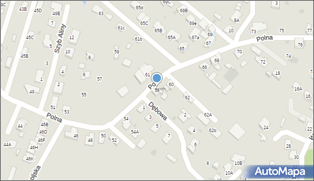 Ruda Śląska, Polna, 58, mapa Rudy Śląskiej