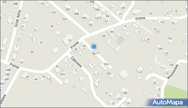 Ruda Śląska, Polna, 62, mapa Rudy Śląskiej