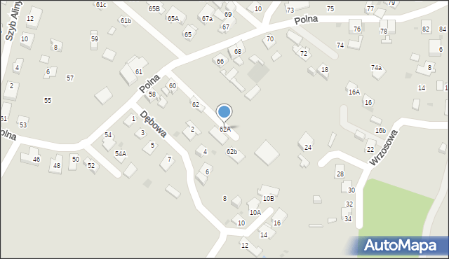 Ruda Śląska, Polna, 62A, mapa Rudy Śląskiej