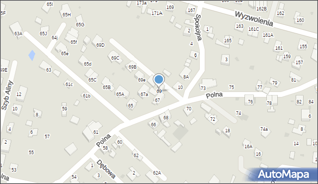 Ruda Śląska, Polna, 69, mapa Rudy Śląskiej
