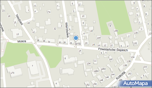 Ruda Śląska, Powstańców Śląskich, 24, mapa Rudy Śląskiej