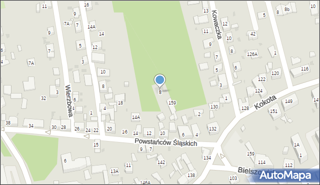 Ruda Śląska, Powstańców Śląskich, 8, mapa Rudy Śląskiej