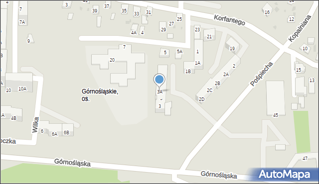 Ruda Śląska, Pośpiecha Wincentego, 3A, mapa Rudy Śląskiej