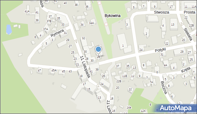 Ruda Śląska, Potyki Augustyna, ks., 28, mapa Rudy Śląskiej