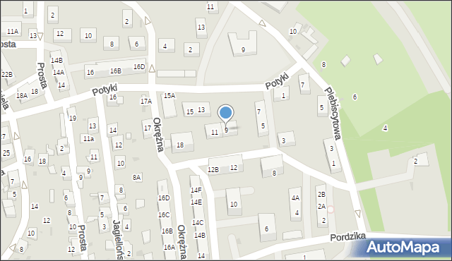 Ruda Śląska, Potyki Augustyna, ks., 9, mapa Rudy Śląskiej