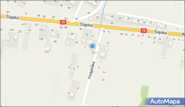 Rudawa, Podgórska, 2, mapa Rudawa