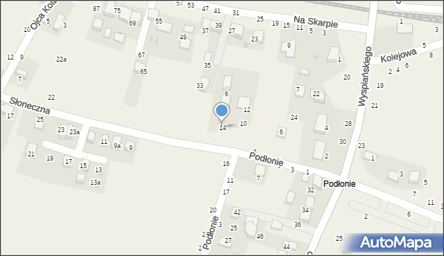 Rudawa, Podłonie, 14, mapa Rudawa