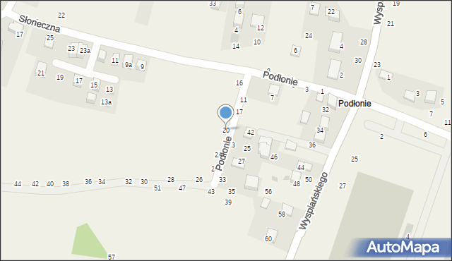 Rudawa, Podłonie, 20, mapa Rudawa