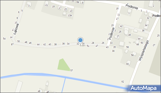Rudawa, Podłonie, 55, mapa Rudawa