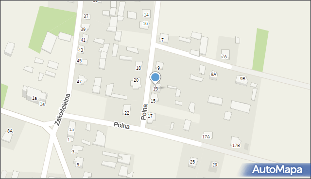 Rudka, Polna, 13, mapa Rudka