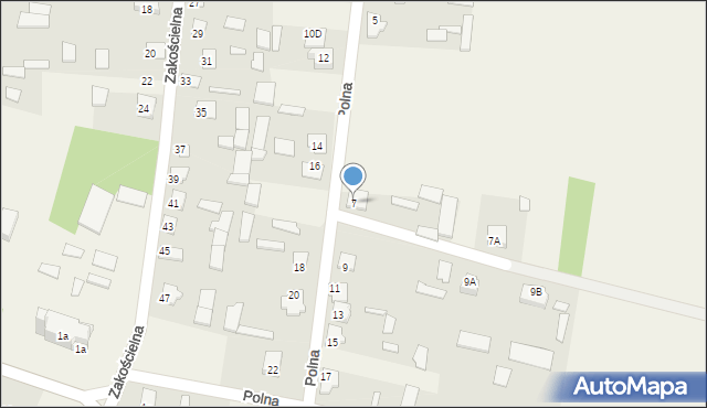 Rudka, Polna, 7, mapa Rudka