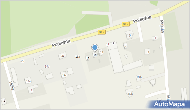 Rudka, Podleśna, 15, mapa Rudka