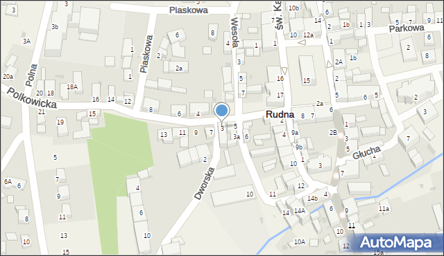 Rudna, Polkowicka, 3, mapa Rudna