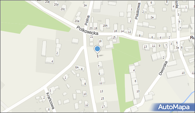 Rudna, Polna, 5, mapa Rudna