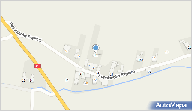 Rudnik, Powstańców Śląskich, 11, mapa Rudnik