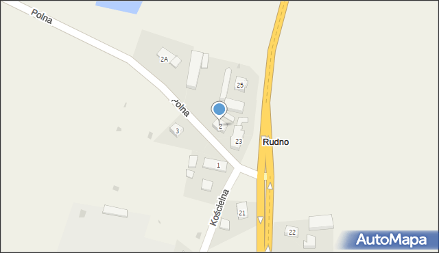 Rudno, Polna, 2, mapa Rudno
