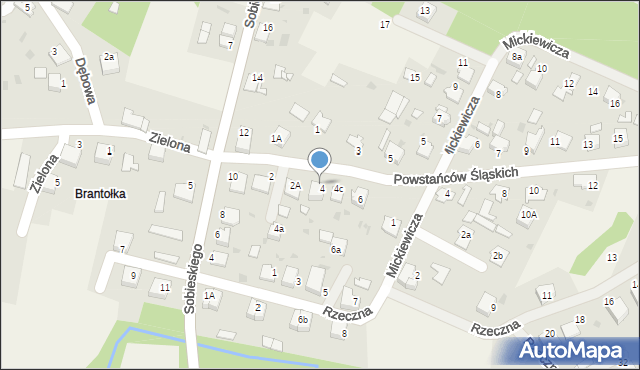 Rudy, Powstańców Śląskich, 4b, mapa Rudy