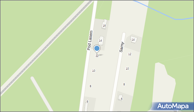 Runów, Pod Lasem, 12, mapa Runów