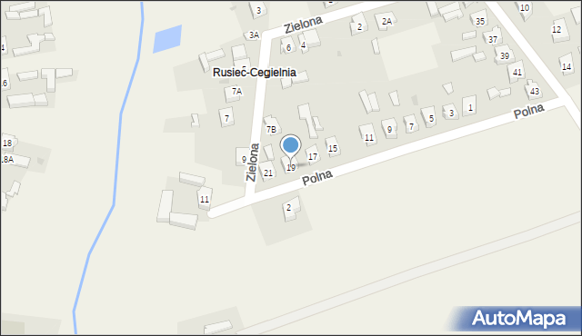 Rusiec, Polna, 19, mapa Rusiec
